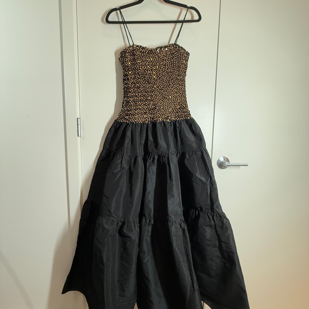 1970s Vintage Lillie Rubin sequin black dress